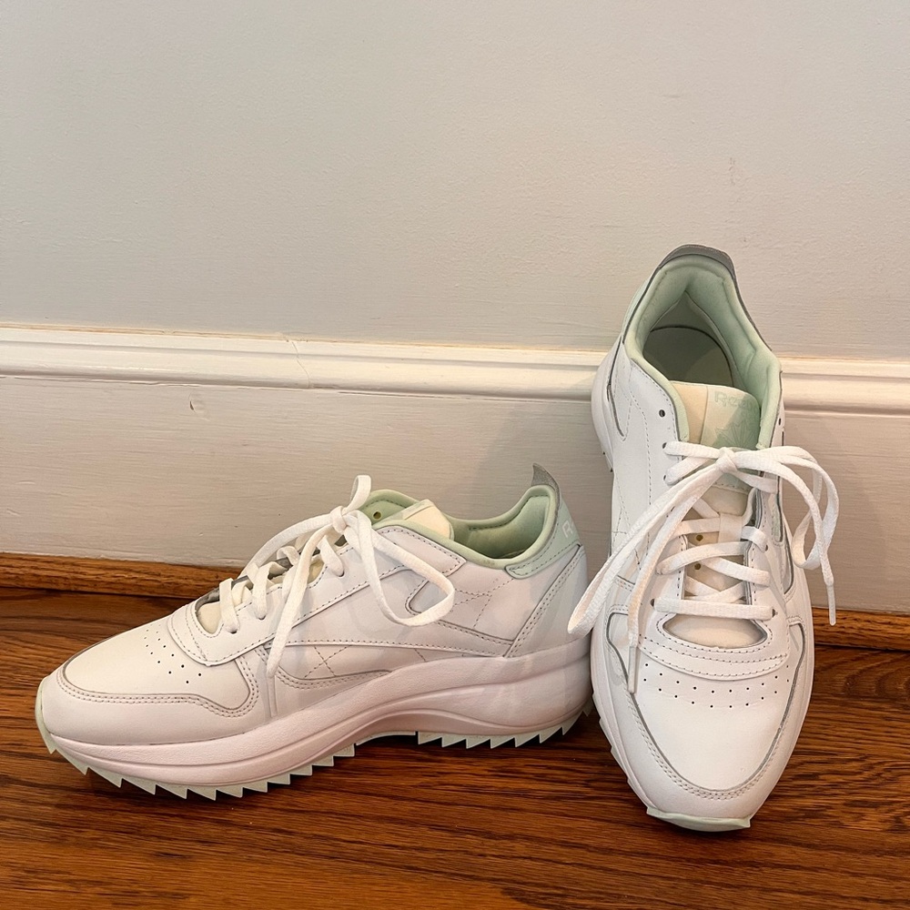 Reebok Women's White and Mint Sneakers